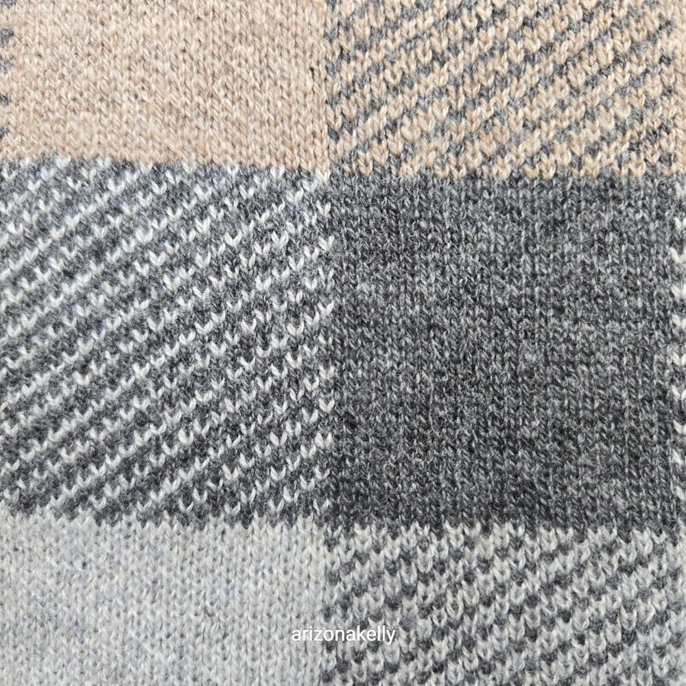 NWT Merino & Cashmere Knit Scarf Grey, Black & Tan Alashan Claudia Nichole - Picture 6 of 12